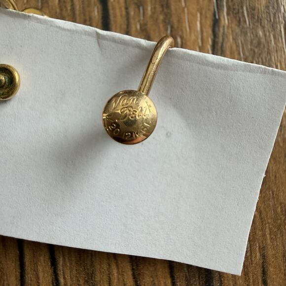 Van Dell 1/20 12K GF Earrings Vintage Screw Back Purple Rhinestone Gold Filled - Picture 5 of 5